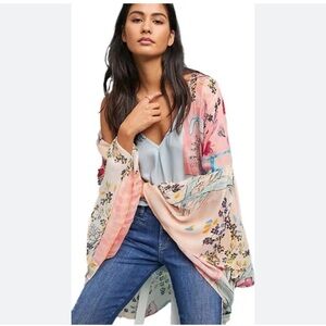 Sacchi floral duster kimono top artsy India fairy One Size Fits Most OSFA